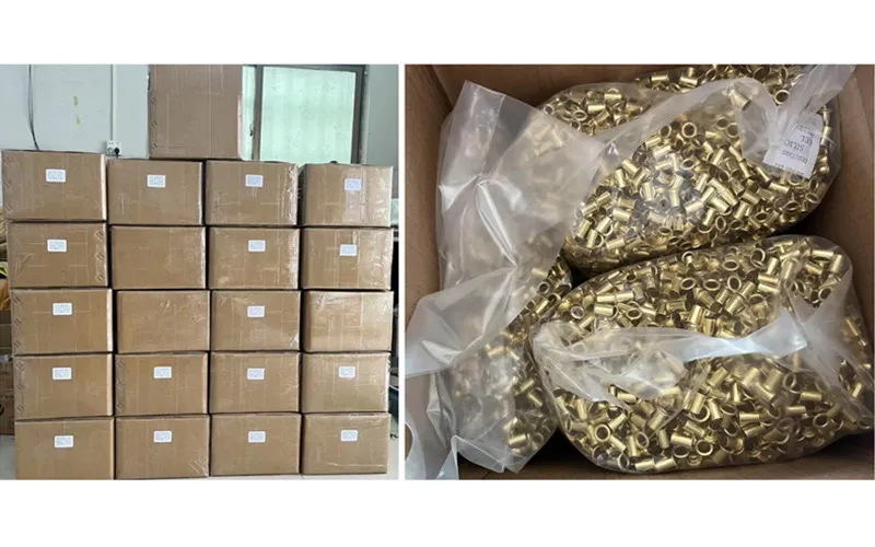 真鍮のアイレットがカナダに出荷されます