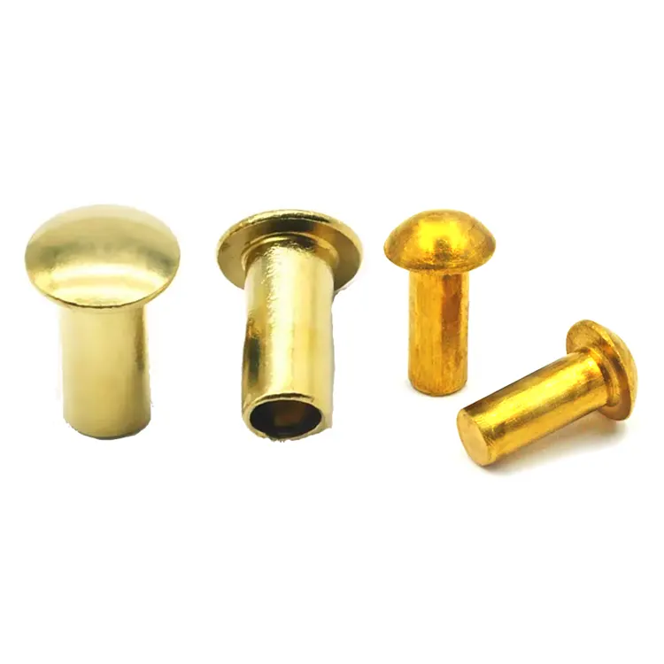 真鍮製マッシュルームヘッドリベット